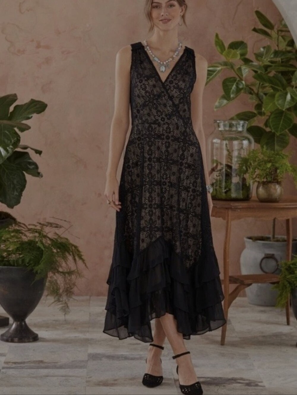 Sundance Champs De Fleur Lace Dress Large